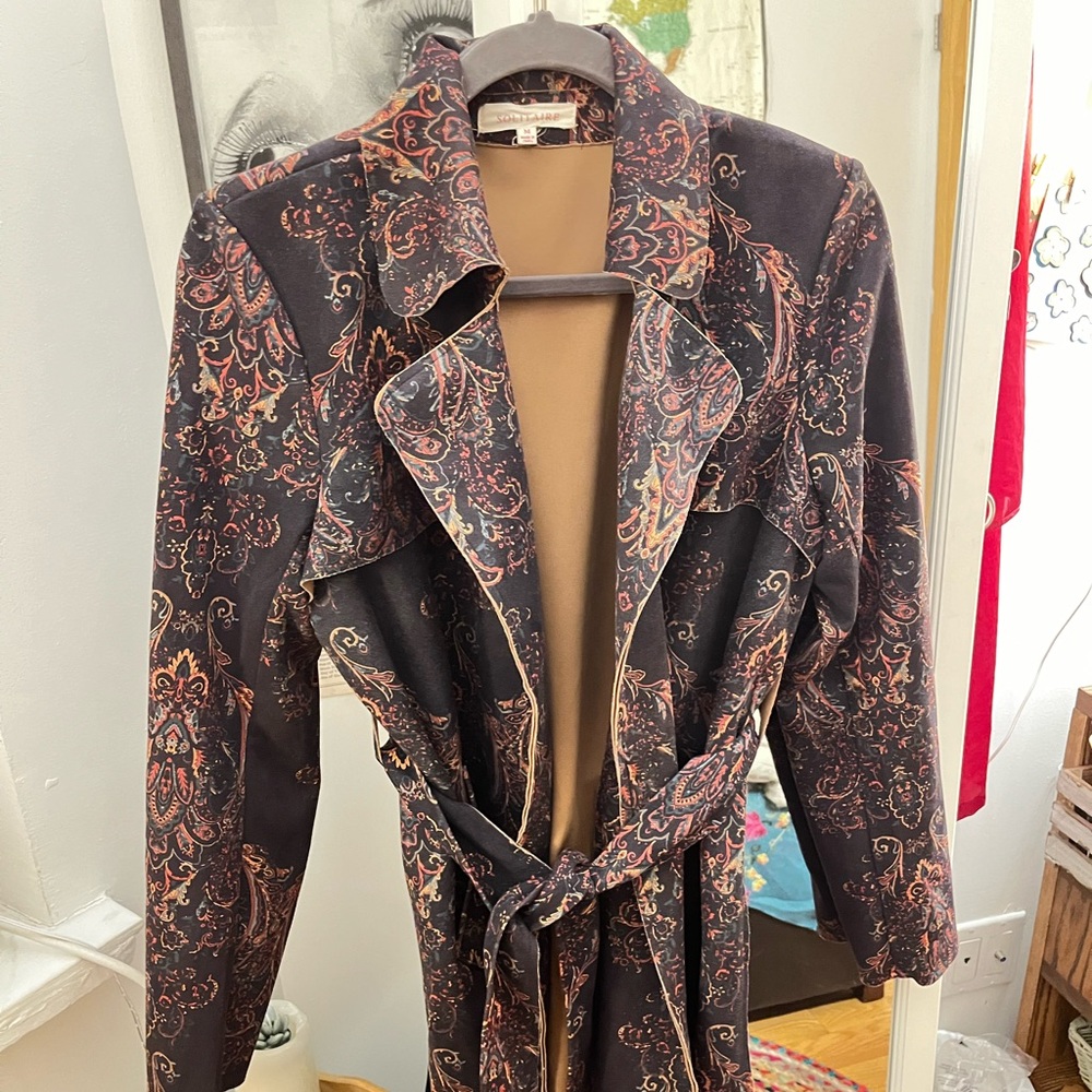 Paisley Tie Trench Coat